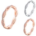 thumbnail image 1 of Couples Wedding Crystal Ring Punk Twist Loop crystal ring Circle Woman Man Girls Lady Party Jewelry Rings, 1 of 9
