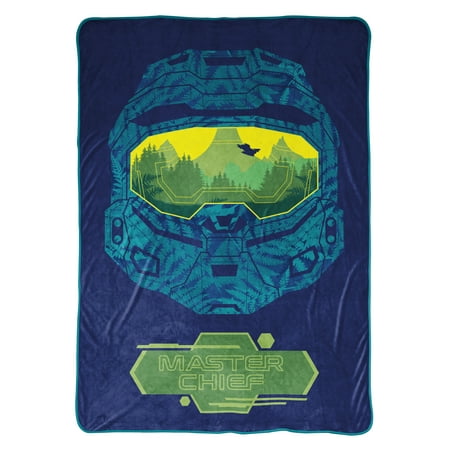 Halo Infinite 'Master Chief' Multicolor 62" x 90" Plush Microfiber Blanket, Gaming Bedding