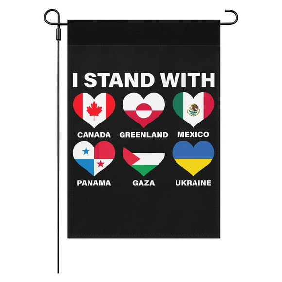 Decorative Flags, I Stand with Canada Mexico Panama Gazas Ukraines Yard Flag One Size Double Humorous Outdoor Flags Double for House Outdoor Flag, Flags_ Banners & Accessories