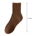 thumbnail image 5 of harmtty Winter socks 1 Pair Autumn Winter Unisex Socks Middle Tube Solid Color Moisture Absorption Stretchy Men Women Knitted Socks for Daily Wear Coffee, 5 of 7