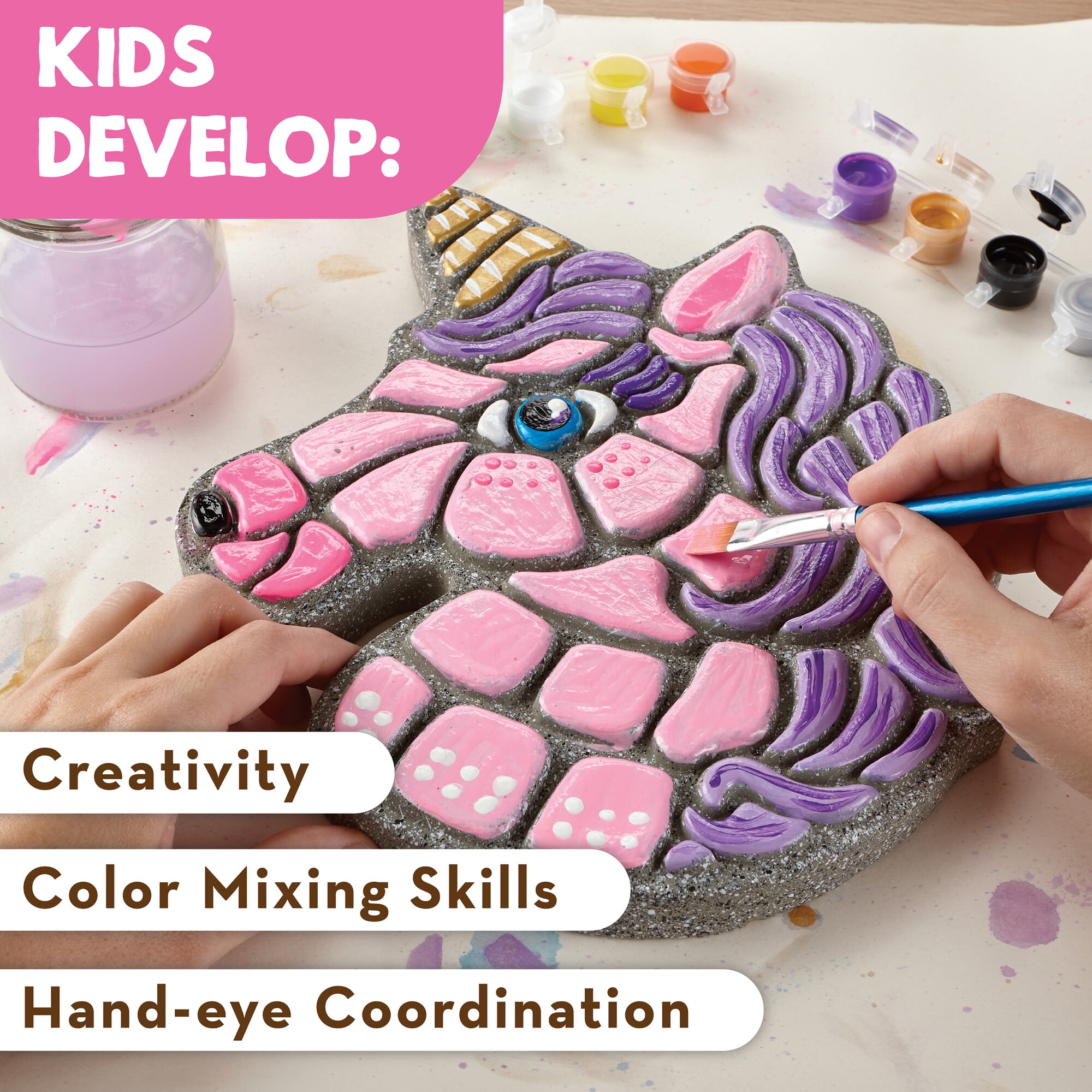 MindWare Paint Your Own: Paint Your Own Stepping Stone, Paint, Bake and Display