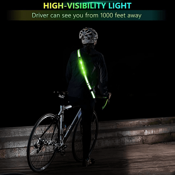 LED Reflective Belt Sash for Walking At Night,Rechargeable LED Running Belt for Runners Walkers,Pink
