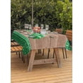 thumbnail image 2 of Outdoor Tablecloth with Umbrella Hole and Zipper, Saint Patrick's Day Rectangle Table Cloth 60x120 Inch Waterproof Tablecloth, Luck Leaves Car Brown Wooden Plaid Picnic Table Cover for Patio Camping, 2 of 7