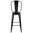 thumbnail image 2 of Black Semi-Gloss Tolix Style Metal Barstool with Back by Chivari, 2 of 10