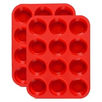MUNDIDO 12 Cups Silicone Muffin Pan 2 Pack - Cupcake Pan Nonstick Silicone Molds Great for Making Muffin Cakes,Bread, Tart - BPA Free Baking Accessory