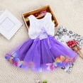 thumbnail image 3 of JUNWELL Summer Kids Baby Girls Children Princess Tutu Dress Lace Bow Flower Sleeveless Dress Party Mini Dress Girls Vestidos Green 4T, 3 of 6