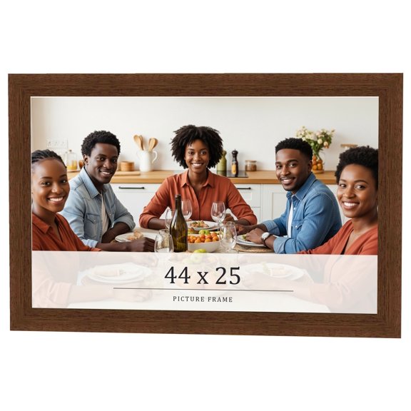 44x25 Brown Real Wood Picture Frame Width 1.25 inches | Interior Frame Depth 0.5 inches | Galvin