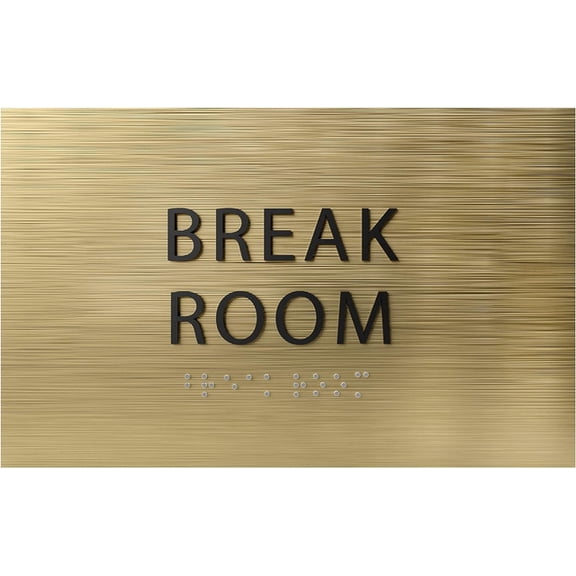 ADA CENTRAL SIGNS - 6" X4" Break Room Sign - ADA Compliant Tactile Graphics Grade 2 Braille Text | Wall Mount Plastic Kitchen, Lunch Room Signs for Offices, Hotels, Schools, Apartments, & Restaurants