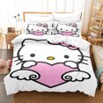 thumbnail image 1 of Ensemble de Literie Mignon Dessin Animé Hello Kitty Amour Taie d'Oreiller Anime Literie Imprimée 3D Housse de Couette Bébé Enfants RJ, 1 of 6