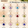 thumbnail image 4 of RIVIKO Heart Birthstone Pendant Necklace for Women 925 Sterling Silver Zirconia Necklaces Wedding Anniversary Birthday Mothers Day Jewelry Gifts For Her Mother Wife, 4 of 11