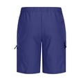thumbnail image 4 of Teissuly Men's Casual Shorts Elastic Waist Zipper Solid Breathable Outdoor Daily Basic Pants With Pockets, 4 of 5