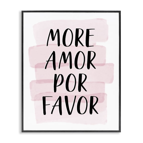 Stupell Industries Shabby Chic More Amor Por Favor Pink Black Framed Giclee Art, 11 x 14, by Martina Pavlova