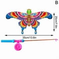 thumbnail image 6 of Children Kite Toy Cartoon Eagle Foldable Mini Plastic Toys Kite Hand Brake Fishing Rod  Butterflies For Kids Outdoor Toy For Fun, 6 of 9