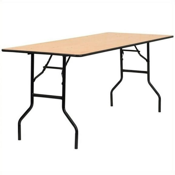 Bowery Hill 72" Rectangular Wood Folding Banquet Table