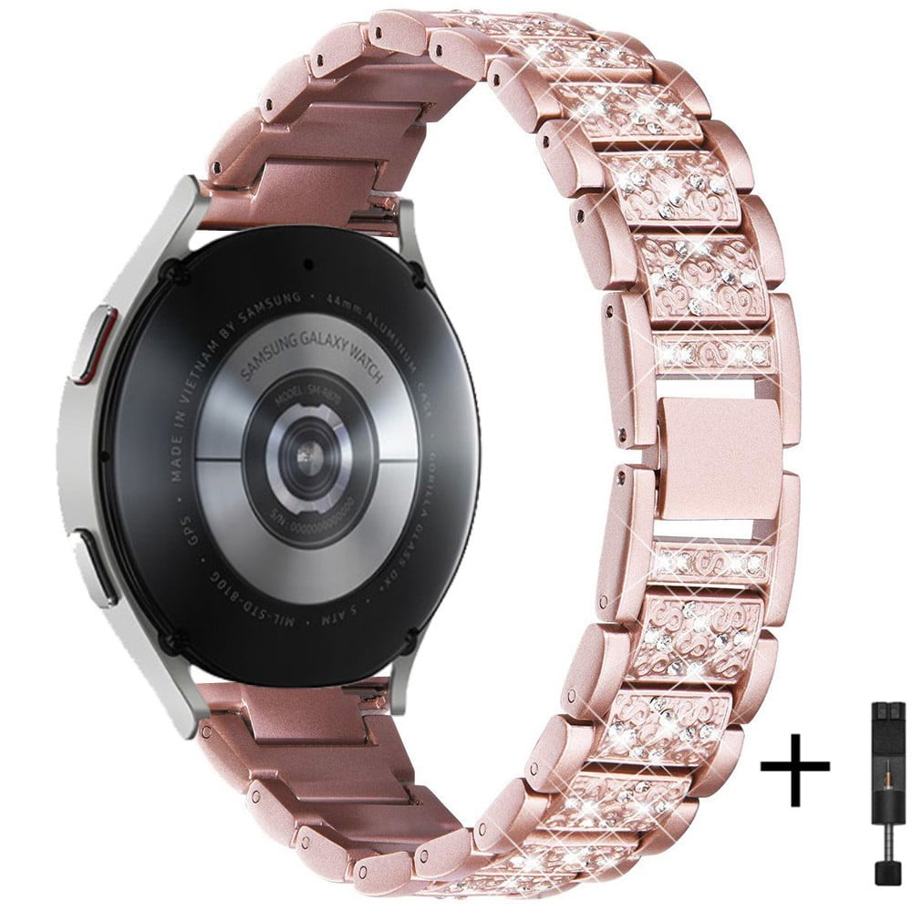 YuiYuKa 20mm 22mm Diamond Metal Band for Samsung Galaxy Watch 5/5  Pro/40mm/44mm Women Bracelet Galaxy Watch 4/4 Classic/46mm/42mm/Active 2  Gear S3