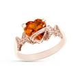 thumbnail image 3 of Heart Shape Simulated Citrine In 14K Rose Gold Over 925 Sterling Silver Ring Size 10.5, 3 of 5