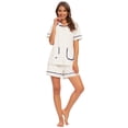 thumbnail image 2 of MintLimit Womens Button Down Short Sleeve Pajama Set Cotton Sleepwear Pjs Lounge Set White XXL, 2 of 2