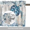 thumbnail image 6 of Sea Turtles Valance Curtain for Windows Marine Life Corals Shell Starfish Ocean Vintage Rod Pocket Curtain Valances Short Window Treatments Panels for Kitchen Bathroom Laundry Basement 54 x 18 Inch, 6 of 9