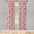 thumbnail image 4 of Ambesonne Romantic Window Curtains, Gentle Rose Design, Each 28" W x 84" L, Aqua Dark Coral Beige, 4 of 4