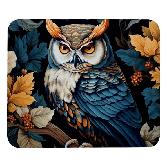 Owl Mouse Pad for Wireless Mouse Home Office Desk Laptop with Rubber Base