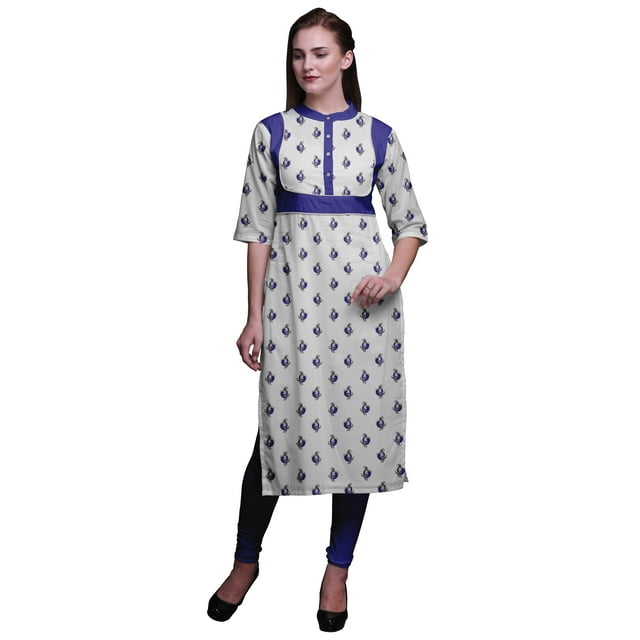 Bimba Robe Kurti Longue Indienne Imprimée, Tunique Droite, Robes pour Femmes