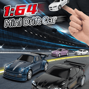 1:64 Mini 4WD RC Drift Car, Desktop Remote Control Racing Car with 612 Motor, LED Lights, High/Low Speed, Proportional Throttle & 3.7V Battery – RC Toy for Adults