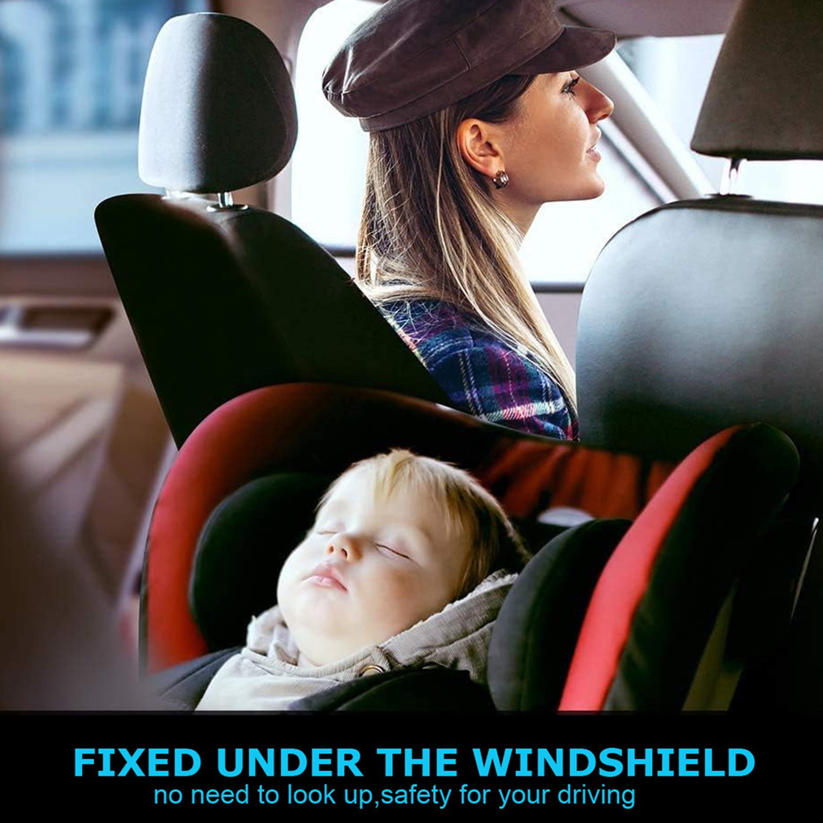 4.3 Inch Car Baby Monitor, 1080P 120° Wide Angle Auto Infrared Night Vision, Tool-Free Installation Suction Mount, HD IPS LCD Display, for Car Seat Baby Monitoring Road Trips Daily Commutes