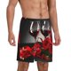 thumbnail image 2 of Fotbe Red Wine Rose Pantalones Cortos de Pijama para Hombre, Ropa de Dormir, Pantalones de Pijama Cortos para Hombre-X-Large, 2 of 6