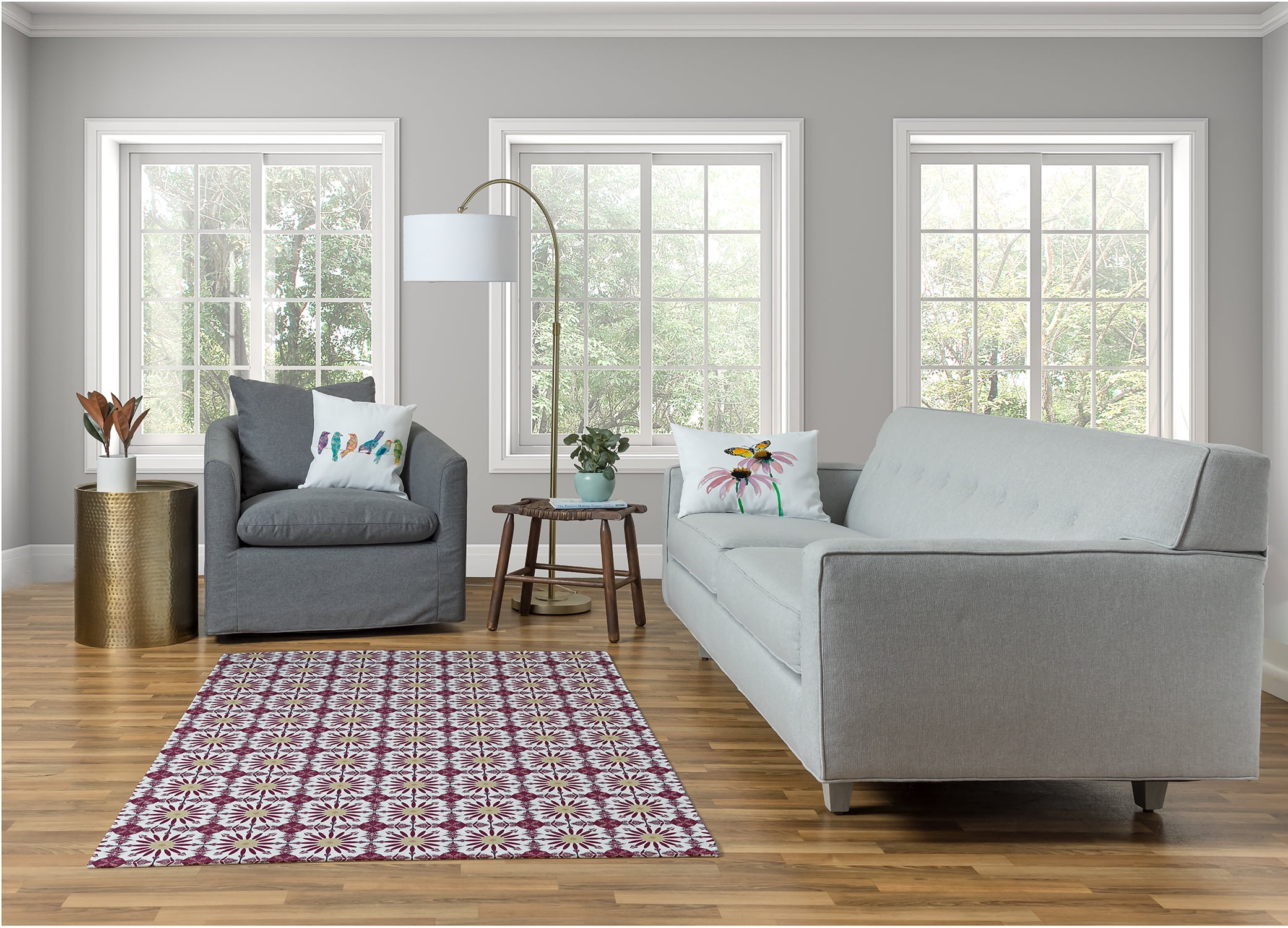 Simply Daisy 4' x 6' Dark Pink Chaney Rug
