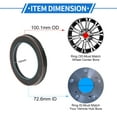 thumbnail image 3 of Unique Bargains 4 Pcs Car Wheel Hub Centric Rings Black Polycarbonate Wheels Center Shaft Shock Absorbing Hubrings OD 100.1mm to ID 72.6mm, 3 of 7