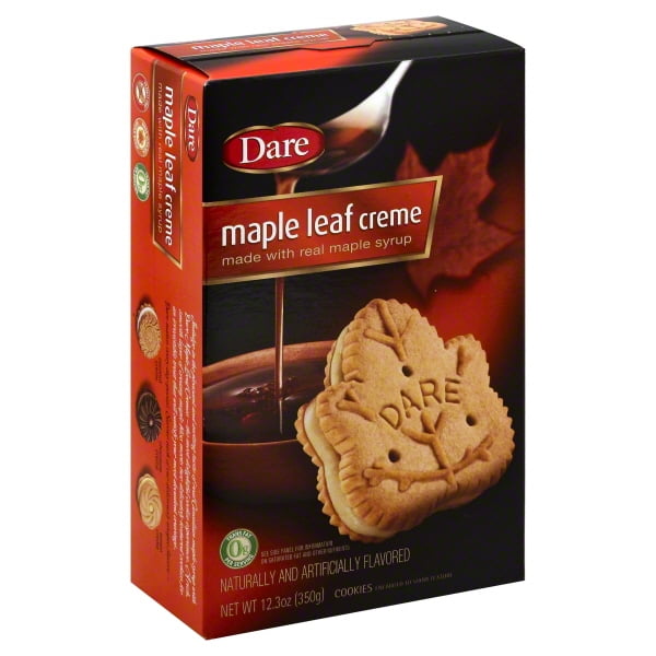 Dare Maple Leaf Creme Cookies Made with Real Maple Syrup 12.3 Oz