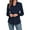 Navy Blue, variant on Anyjoin Women's Ruffle Puff Long Sleeve Tunic Tops Casual V-Neck Sweatshirts