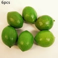 thumbnail image 3 of 6Pcs Artificial Plastic Limes Lemons Fake Fruit Realistic Home Decor Props, 3 of 6