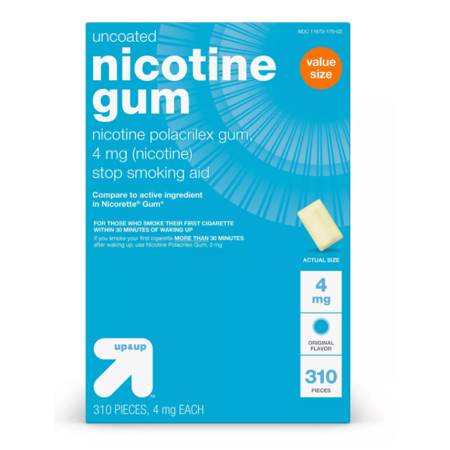 up & up Nicotine 4mg Gum Stop Smoking Aid - Original