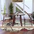 thumbnail image 4 of Windmill Farmhouse Round Rugs 8ft, Vintage Teal Brown Wooden Butterfly Non Slip Washable Rug Runner, Low Pile Indoor Floor Carpet Mat Bathroom Rugs for Living Room, Bedroom, Kids Room, 4 of 9