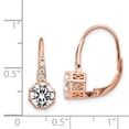 thumbnail image 5 of Sterling Silver Cubic Zirconia Rose Gold-Plated Leverback Stud Earrings, 5 of 6