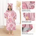thumbnail image 3 of FORMRS Wearable Blanket Hoodie with Sleeves for Kids Cozy Flannel Sweatshirt, Phones and Hearts, 3 of 7