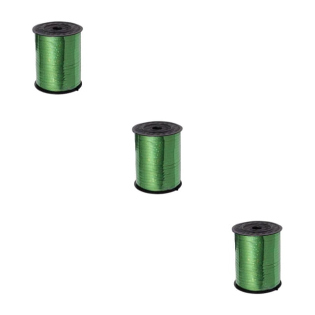 Youkk Plastic Ribbon Sparkling And multifunctional For Wedding And Party Decorations Sturdy Golden Curled Ribbon green ribbon 3Set