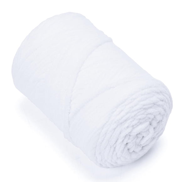 Yarn SOVIKER Chunky Chenille #6 Super Bulky Soft, 300 g, color blanco