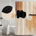 thumbnail image 4 of Shower Curtain Bathroom Set Vintage Abstract Graffiti Art Waterproof Fabric Shower Curtains with Grommets&Hooks, Retro Black Beige Geometric Privacy Bath Curtain for Bathtub 72x72in, 4 of 9