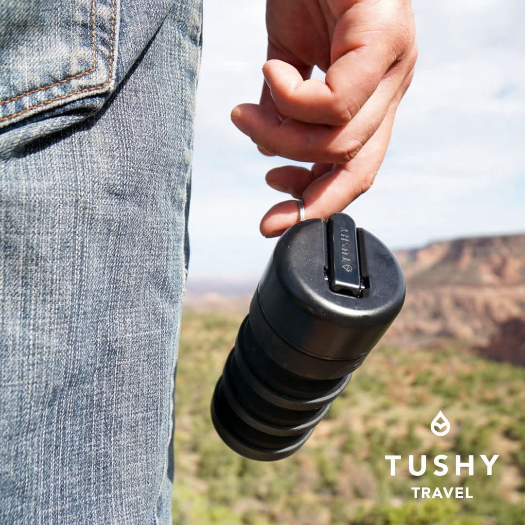 TUSHY Travel Bidet,  Collapsible and Discreet for Outdoors & Travel, Jet Black