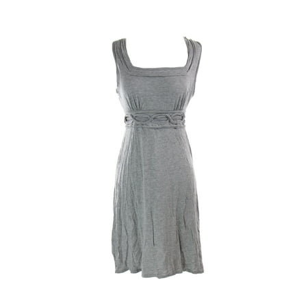 StudioM - Studio M Grey Sleeveless Textured Jersey A-Line Dress M ...