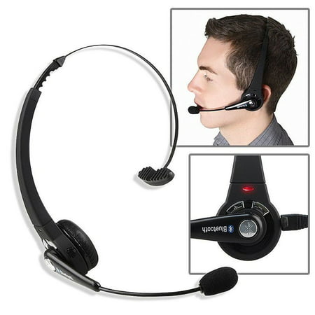 LUXMO Trucker Bluetooth Headset, Wireless Headphones with Microphone, Noise Cancelling Headphones for Truck Driver, Wireless Over the Head Earpiece with Mic for Skype, Call