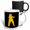 Multicolor, variant on 3drose, a Cool Pair of Tango Dancers. Yellow Silhouettes on Black Backdrop, 11oz Two-tone Red Mug