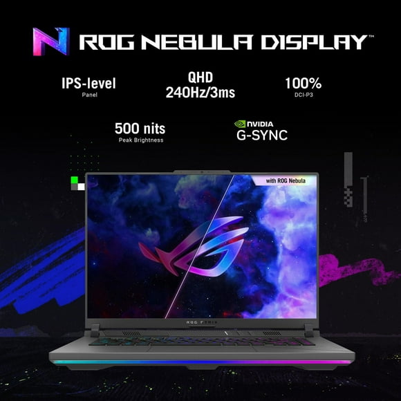ASUS ROG Strix G16 (2024) Gaming Laptop, 16” Nebula Display 16:10 WQXGA 240Hz, GeForce RTX 4060, Intel Core i9-14900HX, 16GB DDR5, 1TB PCIe SSD, Wi-Fi 6E, Windows 11, G614JVR-DS91-CA