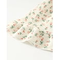 thumbnail image 6 of Fdqin Girls Summer Dress Floral Ruffle Square Neck Sleeveless A-Line Cute Sundress for Beach Party,Apricot,13-14Y, 6 of 8