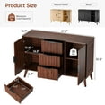 thumbnail image 7 of Kuublock Sideboard Buffet Cabinet Credenza Modern Fluted Walnut 3 Drawers 2 Doors 47 Inch, 7 of 7