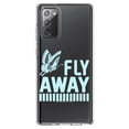 thumbnail image 1 of DistinctInk Clear Shockproof Hybrid Case for Samsung Galaxy Note 20 (6.7" Screen) - TPU Bumper Acrylic Back Tempered Glass Screen Protector - Fly Away - Butterfly Blue, 1 of 3
