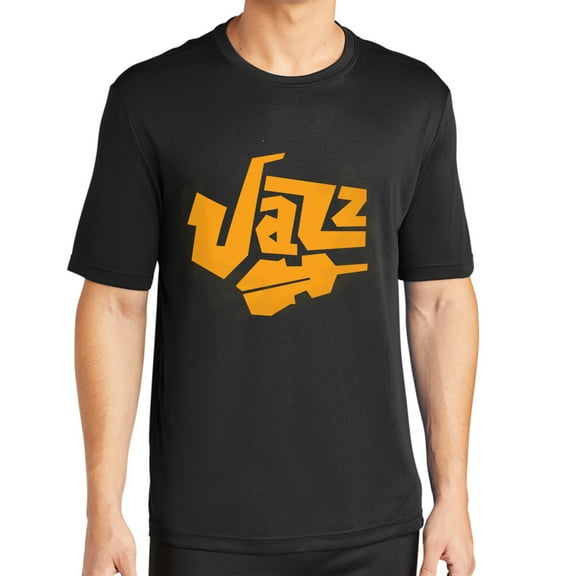 Jazz Live Music Party Men's Big Size Tall PosiCharge Competitor Crew Neck Tee Shirt - Black XLT