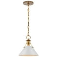 thumbnail image 2 of Nuvo Lighting Outpost 1 Light Small Pendant Matte White with Burnished Brass, 2 of 6